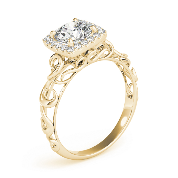 The Maya Halo Engagement Ring II, angled view