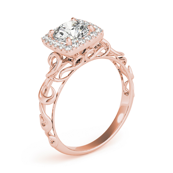 The Maya Halo Engagement Ring II, angled view