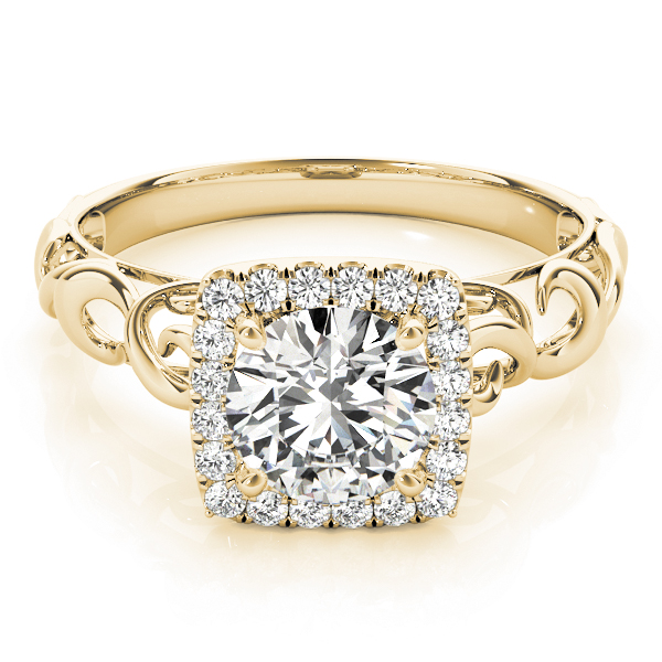 The Maya Halo Engagement Ring II, set view