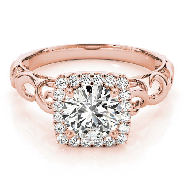 The Maya Halo Engagement Ring II, set view