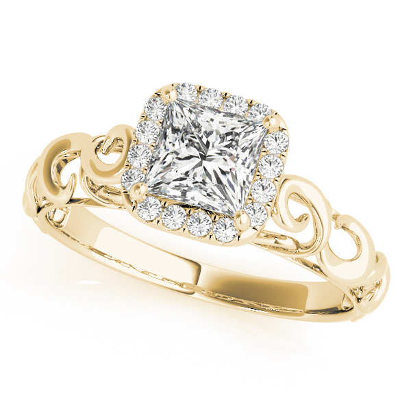The Simone Halo Engagement Ring, front view