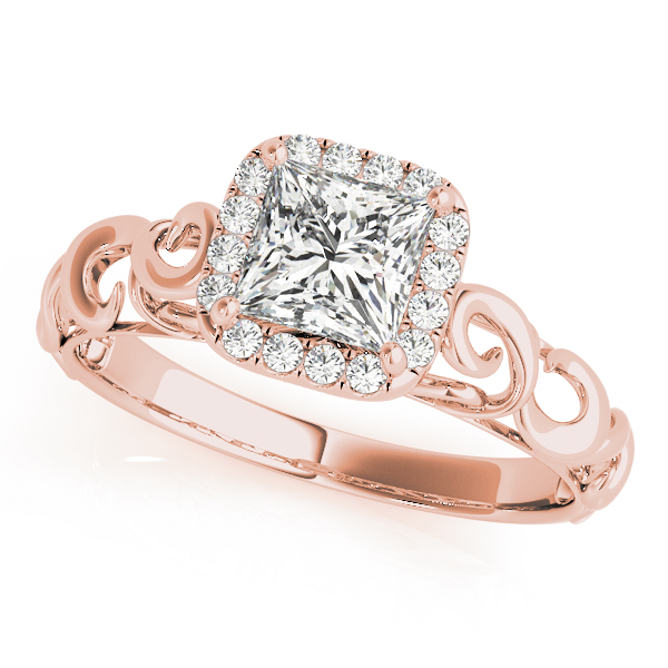 The Simone Halo Engagement Ring, front view
