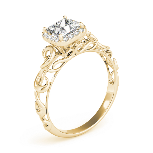 The Simone Halo Engagement Ring, angled view