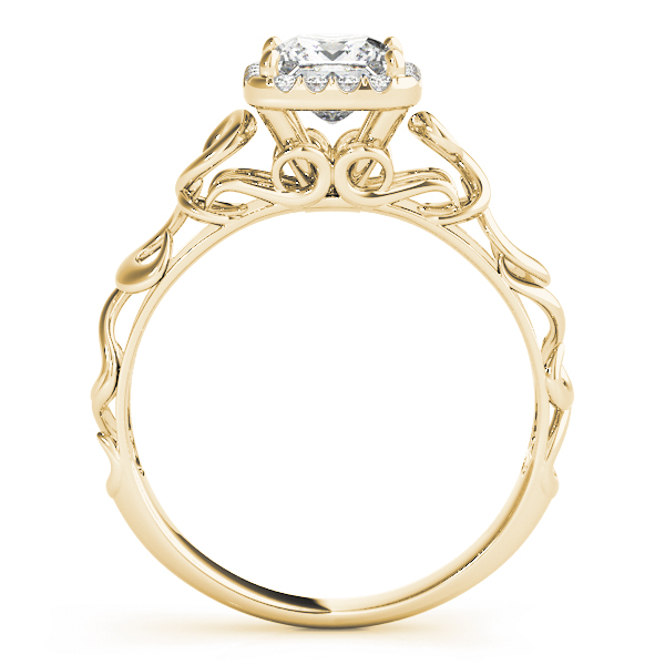 The Simone Halo Engagement Ring, side view