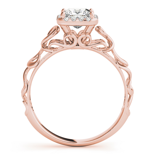 The Simone Halo Engagement Ring, side view