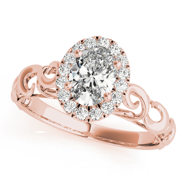 The Sybil Halo Engagement Ring, front view