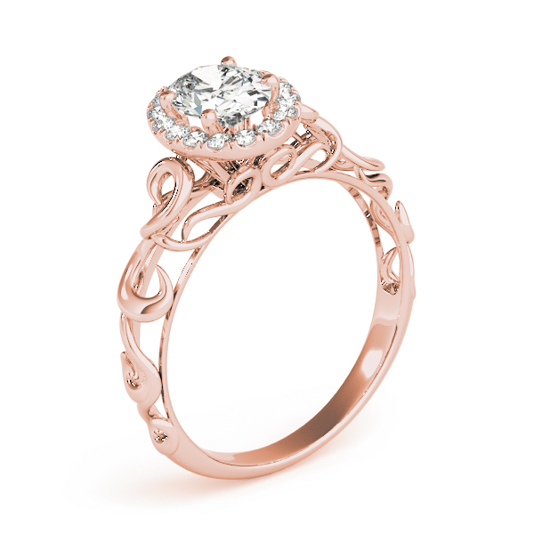 The Sybil Halo Engagement Ring, angled view