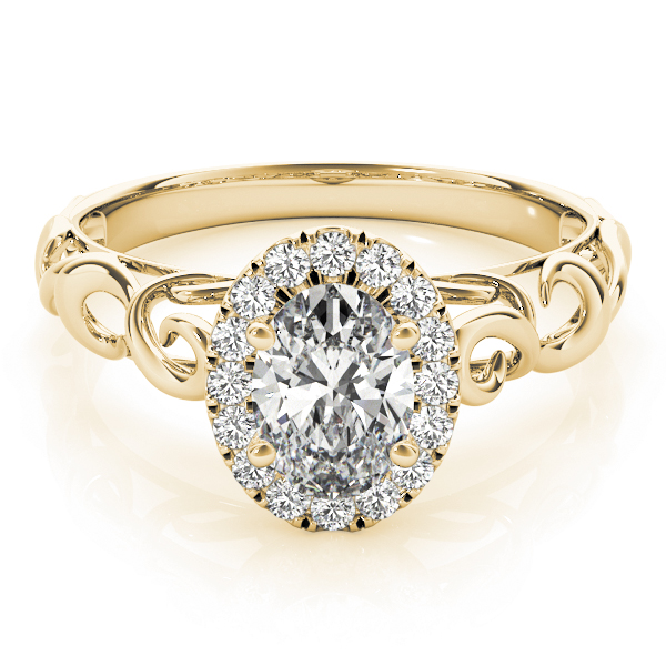 The Sybil Halo Engagement Ring, set view