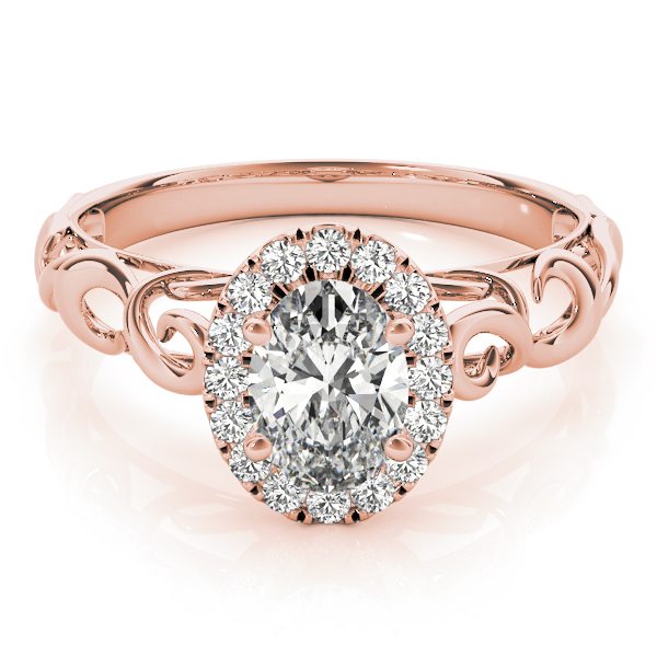 The Sybil Halo Engagement Ring, set view