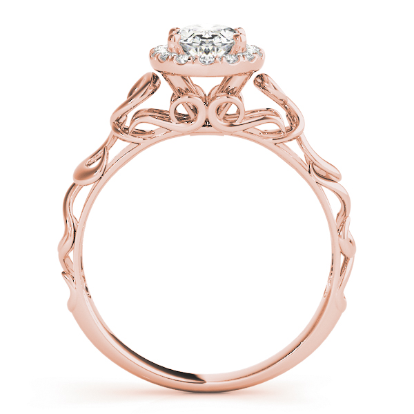 The Sybil Halo Engagement Ring, side view