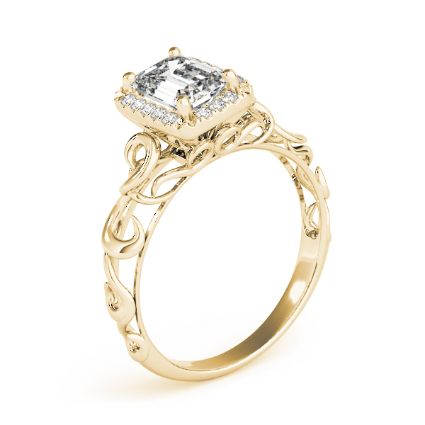 The Clara Halo Engagement Ring, angled view