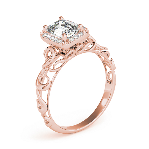 The Clara Halo Engagement Ring, angled view