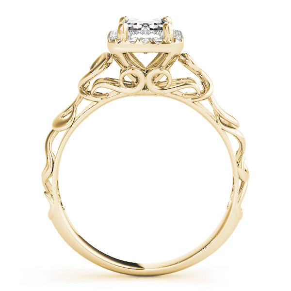 The Clara Halo Engagement Ring, side view