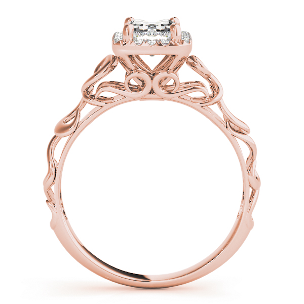 The Clara Halo Engagement Ring, side view