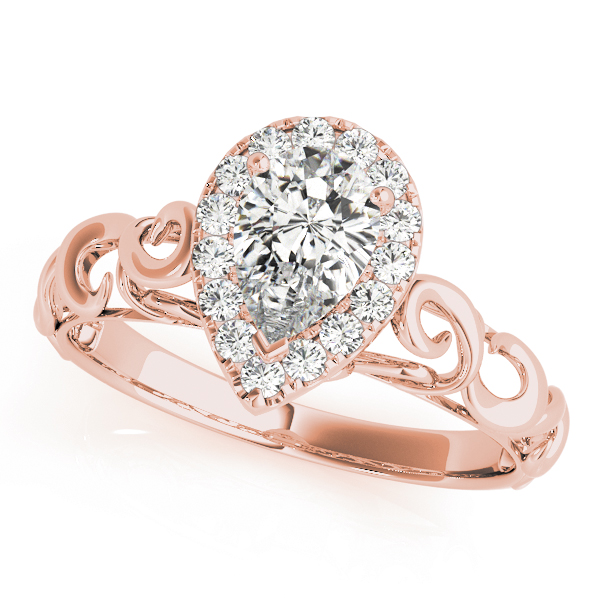The Cassandra Halo Engagement Ring, front view