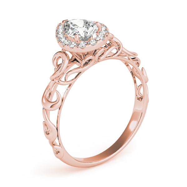 The Cassandra Halo Engagement Ring, angled view