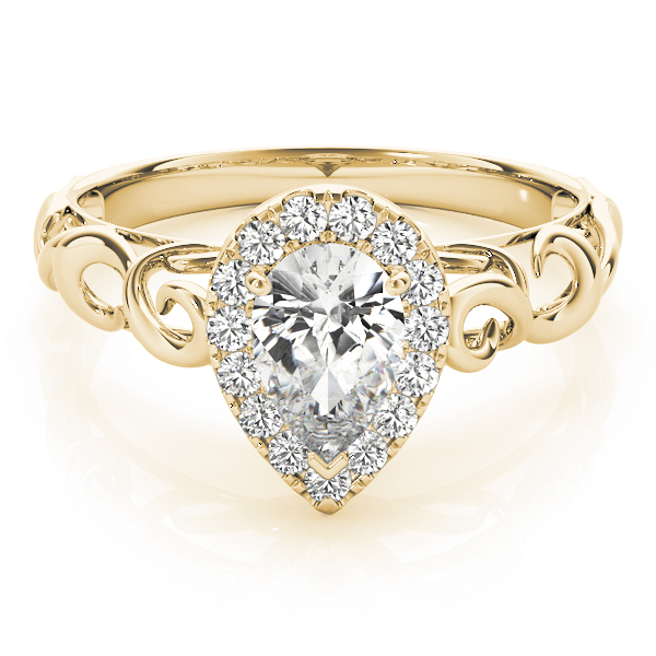 The Cassandra Halo Engagement Ring, set view
