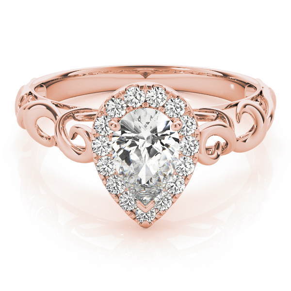 The Cassandra Halo Engagement Ring, set view