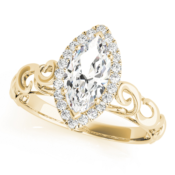 Solitaire Filigree Pear Shaped Engagement Rings