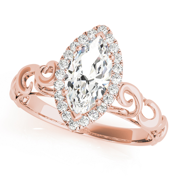 Solitaire Filigree Pear Shaped Engagement Rings