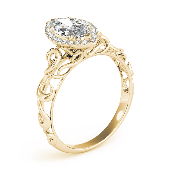The Ingrid Halo Engagement Ring, angled view