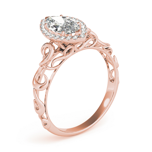 The Ingrid Halo Engagement Ring, angled view