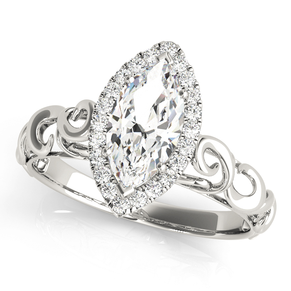 Solitaire Filigree Pear Shaped Engagement Rings