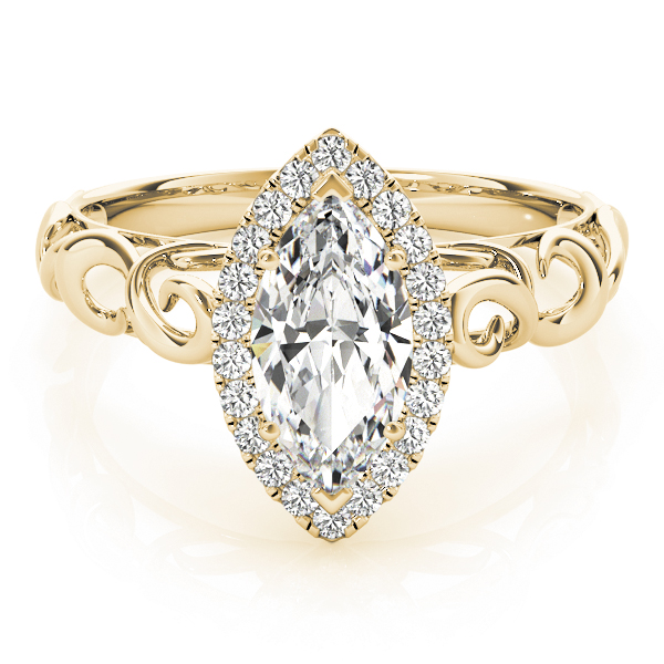 The Ingrid Halo Engagement Ring, set view