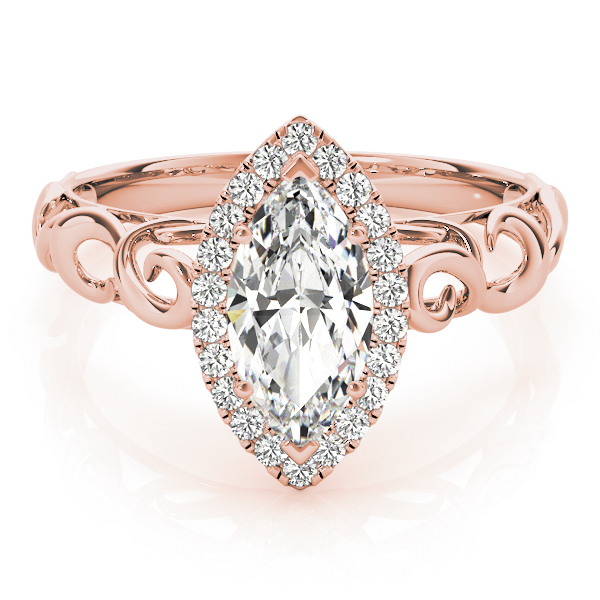 The Ingrid Halo Engagement Ring, set view