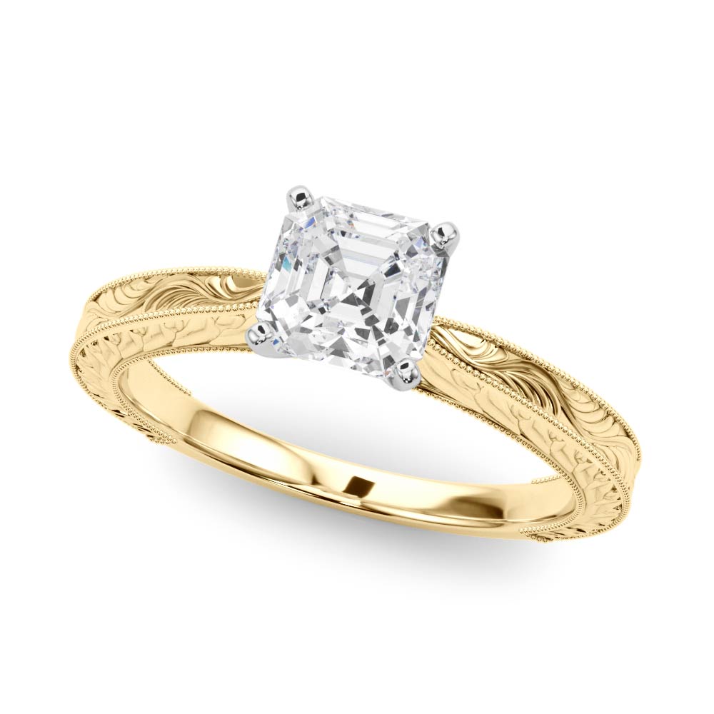 Vintage-inspired Milgrain Engagement Ring