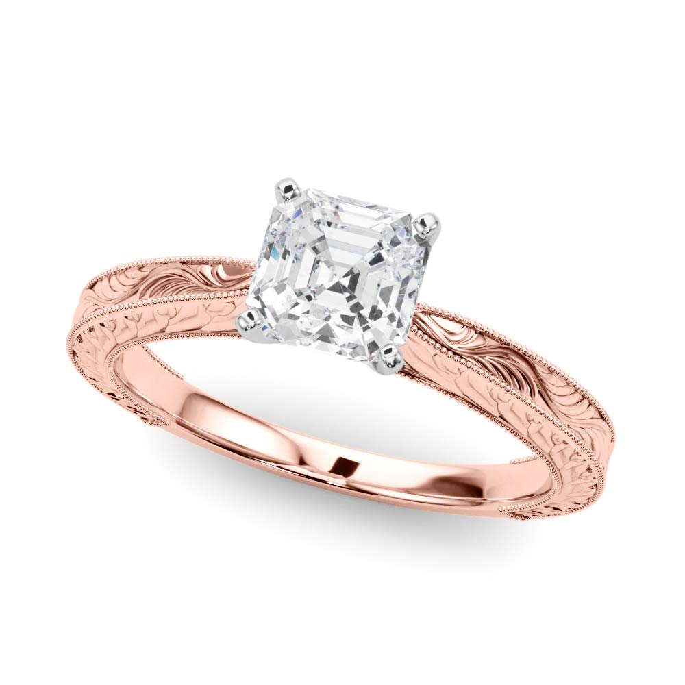 Vintage-inspired Milgrain Engagement Ring