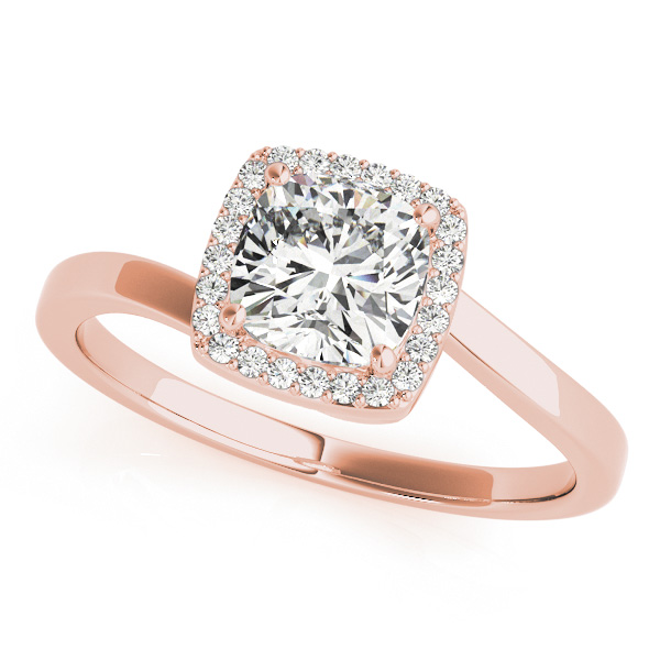 Bypass Halo Cushion Shape Engagement Rings