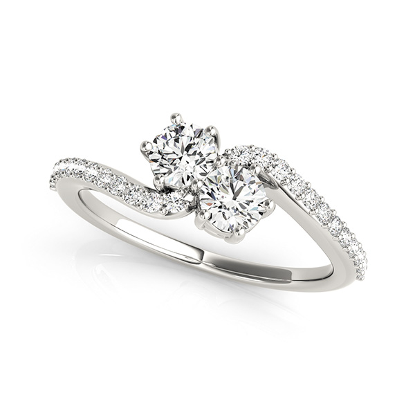 2-Stone Bypass Curved Fashion Rings