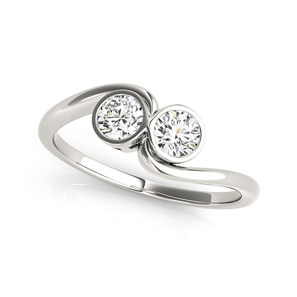 2-Stone Bezel Set Swirl Fashion Ring