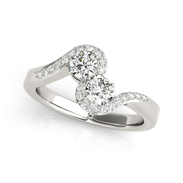 2-Stone Bypass Prong Set Fashion Rings