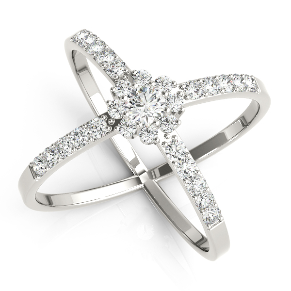 Double Row Prong Halo Fashion Ring