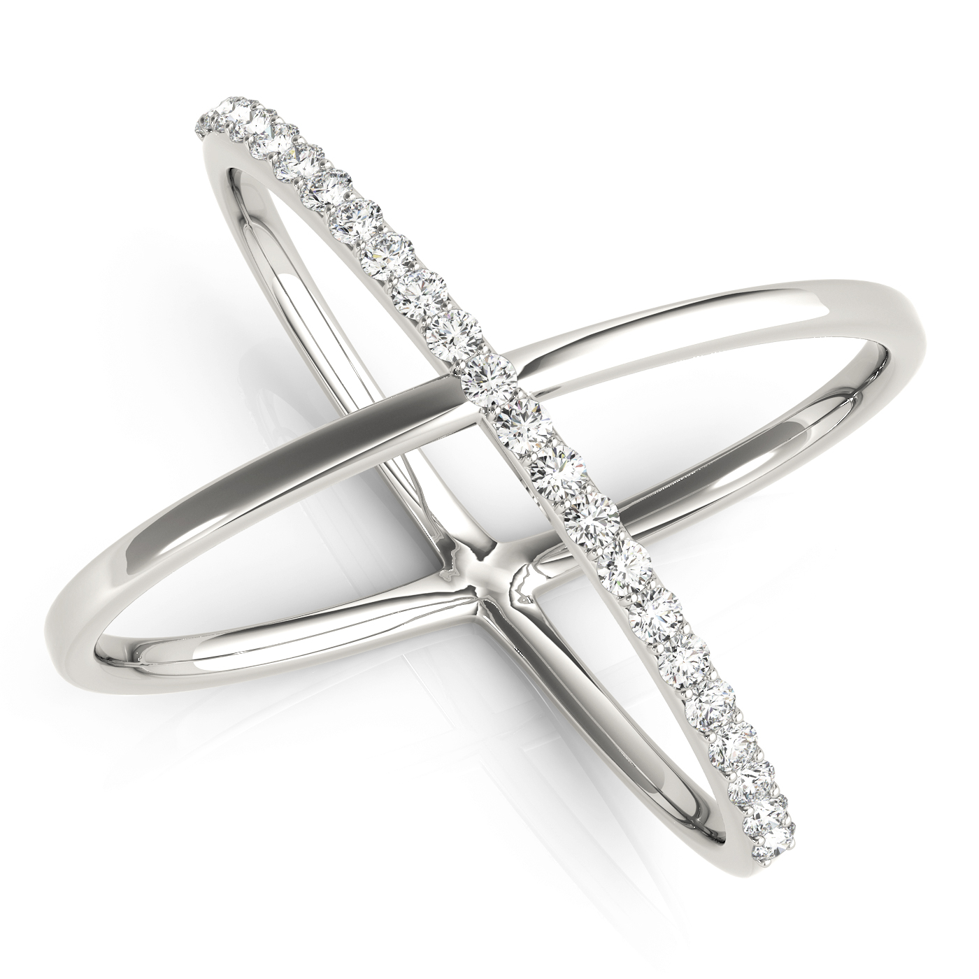 Single Row Shared Prong Fashion Ring