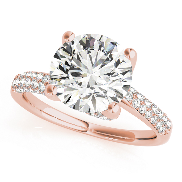 Bypass Multirow Pavé Engagement Ring