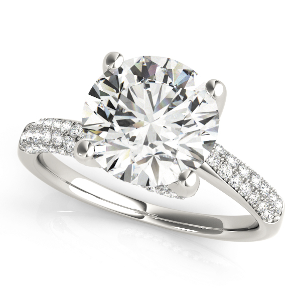 Bypass Multirow Pavé Engagement Ring