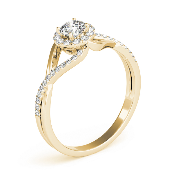 The Katarina Halo Engagement Ring, angled view