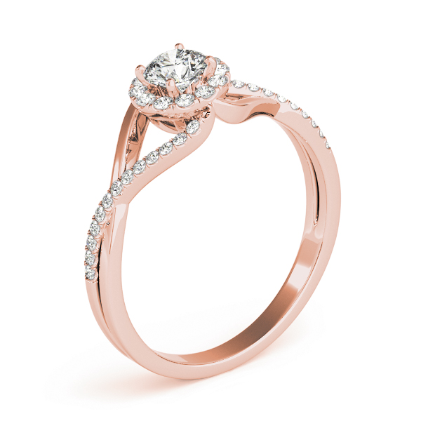 The Katarina Halo Engagement Ring, angled view