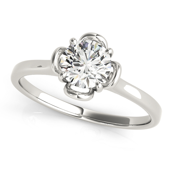 Solitaire Accented Cathedral Engagement Rings