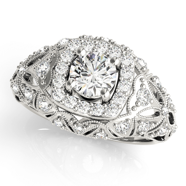 Vintage Inspired Halo Engagement Ring