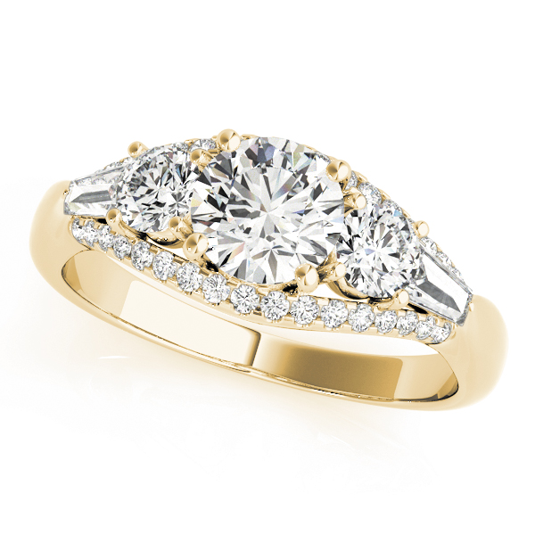 3-Stone Split Shank Engagement Rings