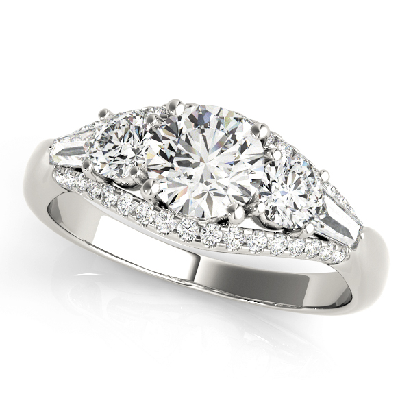3-Stone Split Shank Engagement Rings