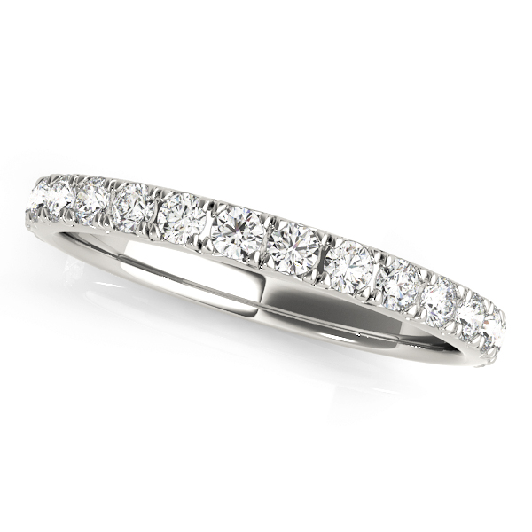 French-Cut Round Diamond Wedding Band