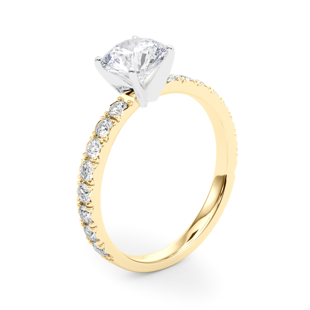 The Isabella Single-Row Engagement Ring, angled view