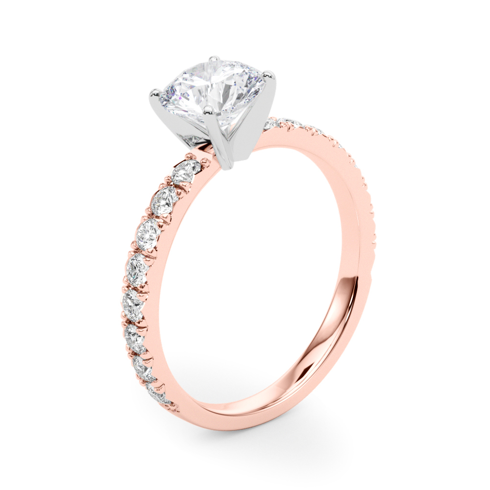 The Isabella Single-Row Engagement Ring, angled view