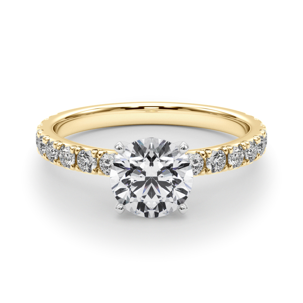 The Isabella Single-Row Engagement Ring, set view