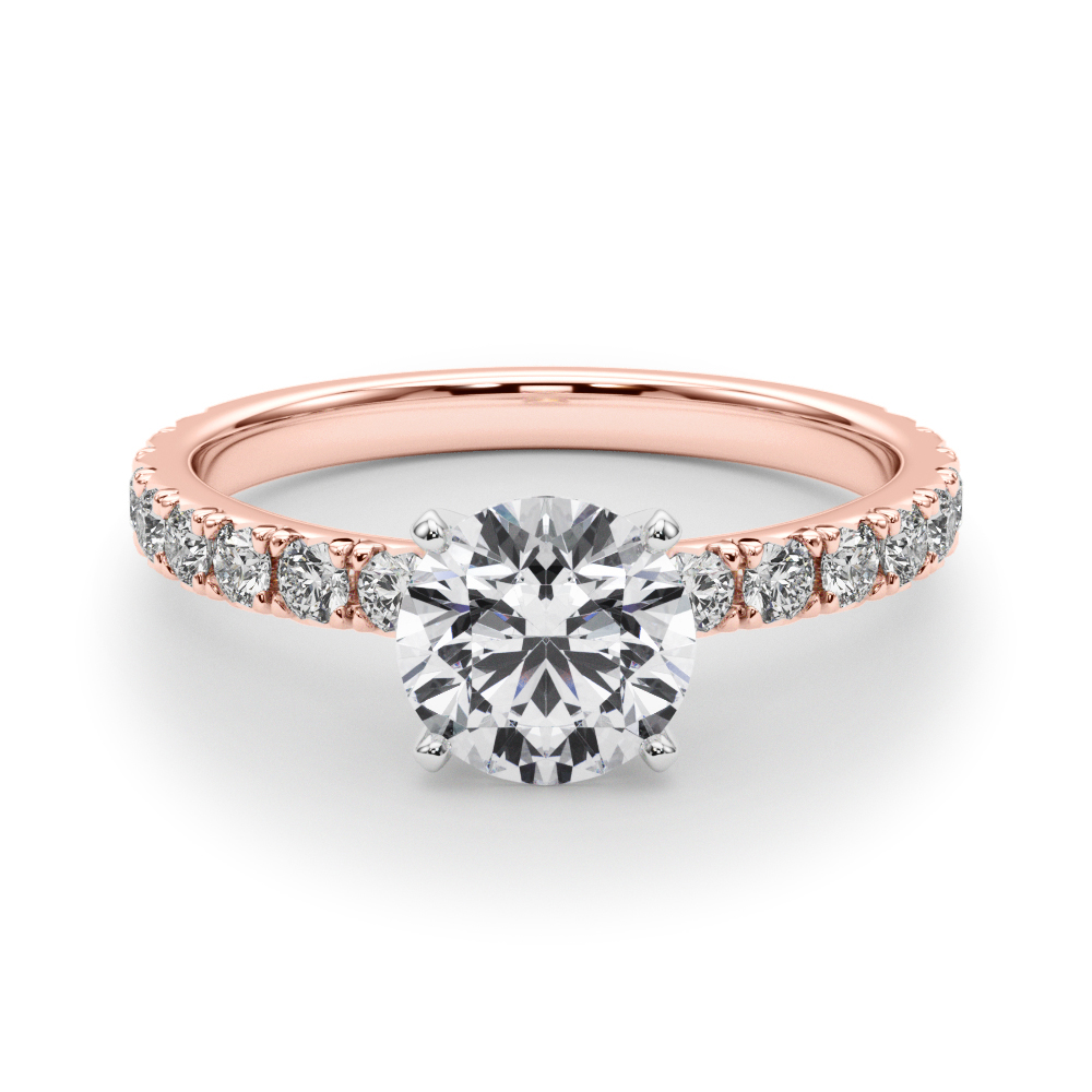 The Isabella Single-Row Engagement Ring, set view